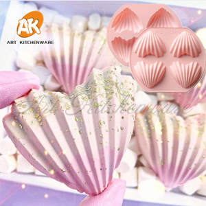 4 Cavity Heart <strong>Shell</strong> Madeline Silicone Mold DIY Dessert Pudding <strong>Chocolate</strong> Mold Soap Candle Molds <strong>Cake</strong> Decorating Tools Bakeware - Product Image 5