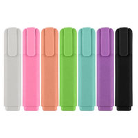 Ensemble de surligneurs personnalisés avec logo, 6/12 pièces, couleurs pastel, pointe biseautée, design esthétique mignon d'ours