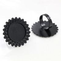 20mm 5pcs Antik versilbertes Messing Einstellbare Ringe in stellungen Blank/Base, Passend für 20mm Glas Cabochons, Knöpfe; Ring blenden