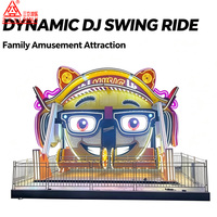 Manège en fibre de verre : Manège dynamique DJ Swing Ride, balançoire musicale à double rangée, équipement d'amusement pour parc d'attractions permanent
