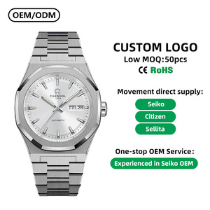 <span class=keywords><strong>Montre</strong></span> mécanique <span class=keywords><strong>automatique</strong></span> de luxe CARNIVAL pour <span class=keywords><strong>homme</strong></span>, style business, mouvement <span class=keywords><strong>Seiko</strong></span> NH36, boîtier octogonal en acier inoxydable, fermoir papillon - Product Image 1