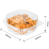 Boîte d'emballage pour hamburger à emporter en PET recyclé transparent de 6 pouces de la marque Lesui Square, conteneur alimentaire en plastique jetable