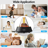Diffuseur d'arômes à flamme simulée, humidificateur, alimenté par USB, 7 couleurs, veilleuse LED, diffuseur d'huiles essentielles silencieux pour la maison
