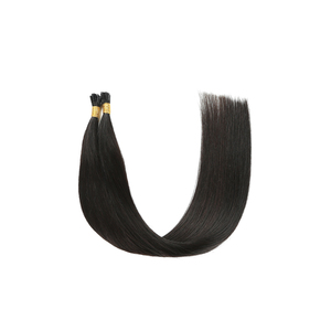 Extensiones de cabello Remy virgen preadheridas, cabello humano Real, punta de palo recto, # 1B Color, máquina de rizos naturales de ondas profundas sueltas - Product Image 5