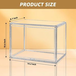 Caja de Almacenamiento de Zapatos de Plástico Transparente, Contenedor con Apertura Lateral Magnética Reforzada - Product Image 4