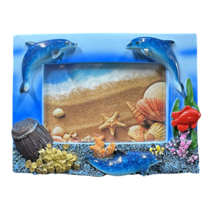 Thiết kế độc đáo thực tế phong cách du lịch lưu niệm đồ trang trí tùy chỉnh cá heo hình dạng khung ảnh thủ công - Product Image 2