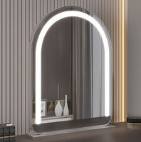 LED Electronic for Arch Shape Freestanding Touch Switch Metal Frame Glass Personalized Desktop Makeup Mirror