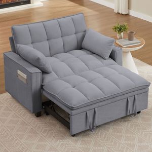 Canapé-lit <span class=keywords><strong>convertible</strong></span> 3 en 1 en tissu velours de 48,03 pouces, 2 places - Product Image 4