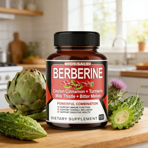 Capsules de Berbérine avec Cannelle, <span class=keywords><strong>Curcuma</strong></span> et Chardon-Marie pour le Soutien <span class=keywords><strong>du</strong></span> Glucose, de l'Immunité et <span class=keywords><strong>du</strong></span> Cœur - 60 Capsules - Product Image 2