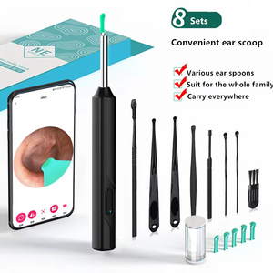 Outil de nettoyage <span class=keywords><strong>d</strong></span>'<span class=keywords><strong>oreilles</strong></span> <span class=keywords><strong>avec</strong></span> <span class=keywords><strong>caméra</strong></span> et lumière <span class=keywords><strong>intégrée</strong></span> pour l'élimination du cérumen – Cure-oreille visuel noir - Product Image 1