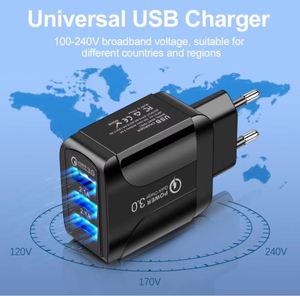 Hot Sale QC3.0 3A Fast Charger 2USB 1A Quick Charging Total 5.1A Square Adapter With LED Light for Iphone Samsung Xiaomi HuaWei - Product Image 3