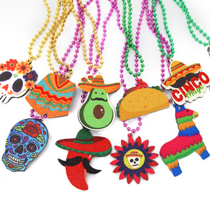 القلائد Cinco De Mayo Fiesta حبة المكسيكي Mardi Mardi Gras turas لوازم حفلات مفضلاً ديكورات صور لواو الدعائم حدث كرنفال - Product Image 4