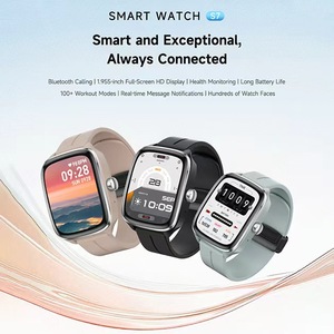 Montres intelligentes <span class=keywords><strong>de</strong></span> suivi <span class=keywords><strong>de</strong></span> la santé <span class=keywords><strong>S7</strong></span>, montre intelligente à écran incurvé <span class=keywords><strong>de</strong></span> 1,955 pouces avec assistant vocal IA, prend en charge les appels BT - Product Image 1