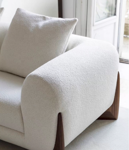 Slaapbankset met houten poten en stoffen bekleding voor woonkamer en slaapkamer - Product Image 5