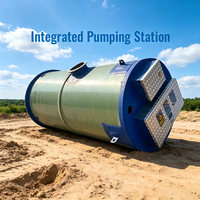 Station de relevage des eaux usées municipales intégrée, station de pompage en FRP, préfabriquée souterraine, avec moteur automatique PLC, garantie 1 an