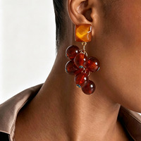 Boucles d'oreilles pendantes vintage colorées en résine pour femmes, bijoux fantaisie en acrylique et lucite, vente en gros