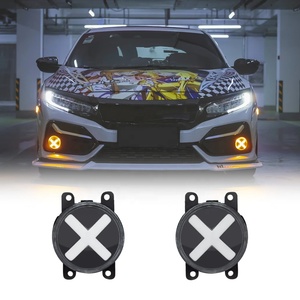 <span class=keywords><strong>X</strong></span> phong cách dẫn front bumper đèn sương mù cho 2016 2020 Honda Civic Hatchback - Product Image 1