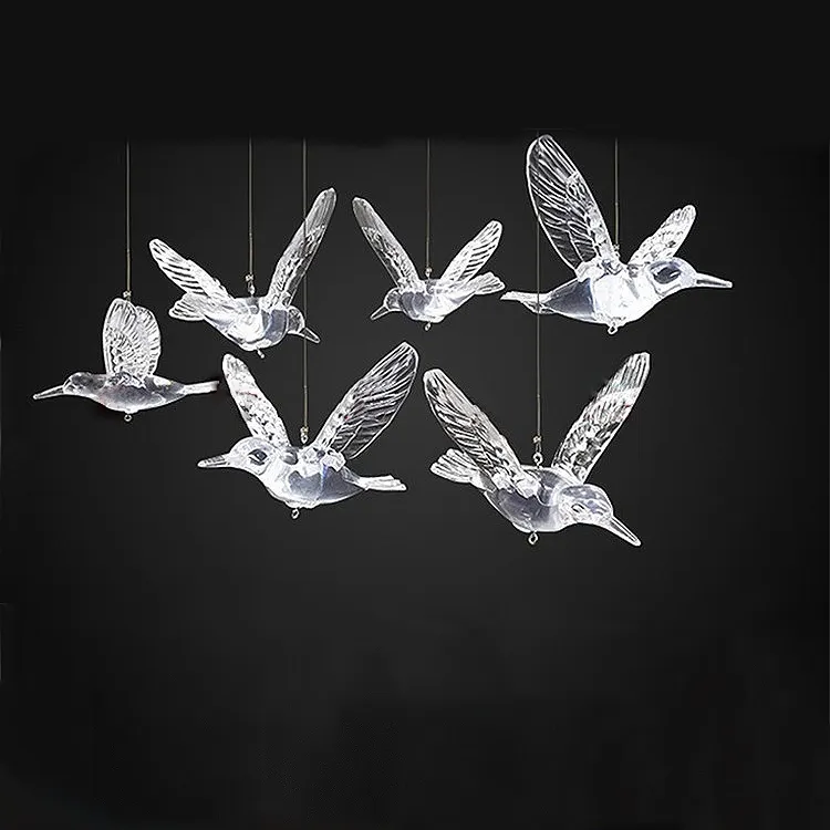 Avize lüks kolye ışık postmodern İskandinav hayvan kuş murano cam avize asılı lamba otel restoran için