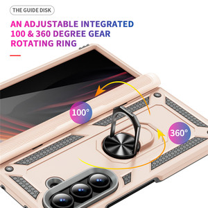 Pour <span class=keywords><strong>Samsung</strong></span> <span class=keywords><strong>Z</strong></span> <span class=keywords><strong>Fold</strong></span> 7 6 5 <span class=keywords><strong>4</strong></span> avec <span class=keywords><strong>support</strong></span> de <span class=keywords><strong>voiture</strong></span> rotatif à 360°, anneau magnétique d'adsorption, <span class=keywords><strong>support</strong></span> de téléphone hybride en TPU et PC - Product Image 4
