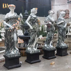factory Outlet High Quality Famous Design Hand Carved Green Marble Stone Statue Four Season Sculpture