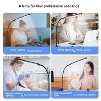 Lampe sur pied moderne à col de cygne flexible LED, réglable, à intensité variable, étanche, CRI élevé 90, pour bureau, maison, salon de beauté, diffusion en direct
