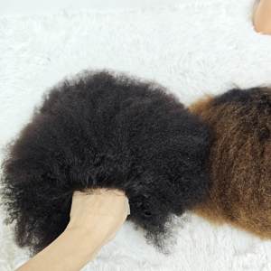 Letsfly 51$ Promotion 10inch 230gram 4x4 Lace Closure Afro <b>Wigs</b> Natural Black 1BT4# Color Virgin Hair 100% Human Hair Wholesale - Product Image 5