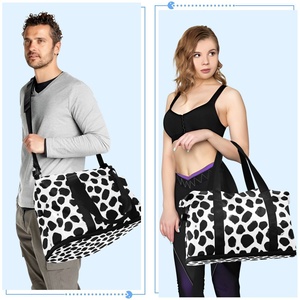 Black Leopard Print Customs Logo Large Capacity Portable Travel <b>Bag</b> for Leisure Sports Dry Wet Separation Yoga Fitness <b>Bag</b> - Product Image 6