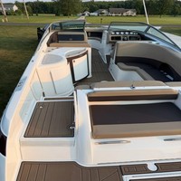 Tapis de pont en mousse EVA imitation teck pour plateforme de bain et cockpit de bateau, style SeaDek MarineMat Gatorstep, auto-adhésif, pour Cobalt 292 (2000)