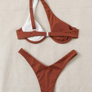 Bikini Personalizado para Mujer Tallas Grandes, Braguita de Tanga, Micro Bra, Estampado Liso/de Puntos, Impresión Frontal por Transferencia Térmica, Secado Rápido, Venta al por Mayor - Product Image 1