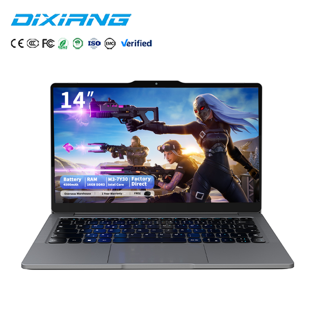 Laptop Core Ultra Light 14" Notebook Intel M3 7Y30 Touchscreen IPS 16GB 512GB SSD Portable Laptop for Travel Business Student