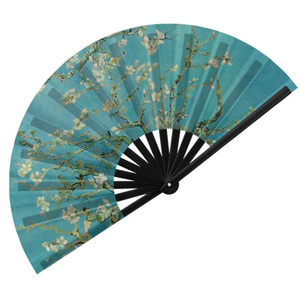 Vente en gros d'éventails personnalisés pliables à main de 13 pouces grand ventilateur Clack avec logo blanc de sublimation éventail en bambou pour cadeaux de <span class=keywords><strong>mariage</strong></span> fantaisie - Product Image 6