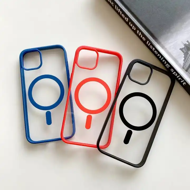Factory Mobile Clear Wireless Charging Magnetic Acrylic Phone Case for iPhone 11 12 13 14 15 Pro Max Cover