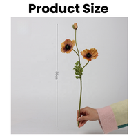 Vas Bunga Dekorasi Rumah Desain Baru 3 Kepala Bunga PU Real Touch Poppies Bunga Pernikahan Bunga Poppy Buatan untuk Dekorasi