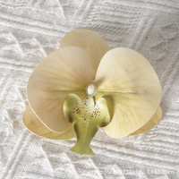 Kepala Anggrek Phalaenopsis Buatan DIY Kelopak Bunga Sutra Imitasi Dekorasi Dinding Pernikahan Aksesoris Rambut