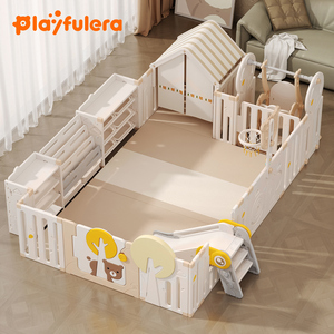 Corralito de Plástico Moderno, Seguro y Duradero para Bebés, para Uso en Interiores, Casa de Juegos Modular para Niños, Fácil de Montar, para Guardería, Escuela, Hogar y <span class=keywords><strong>Gimnasio</strong></span> - Product Image 1