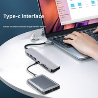 7 in 1 Usb Hub Concentrator 4k 30hz Type C Adapter Splitter Dock Extension untuk Laptop PC