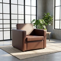Fauteuil simple en cuir PU de luxe moderne, vente en gros d'usine, structure en bois massif, tissu imperméable, pour salon