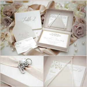 Scatola di invito matrimonio di lusso regalo coperchio e base di carta pieghevole matrimonio invito a Hochzeitseinladung <span class=keywords><strong>Box</strong></span> Emballage Pour Crmonie - Product Image 5