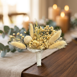 Épingle à revers en fleurs séchées, boutonnière de mariage, marié, témoin, style bohème rustique et moelleux BU-023 - Product Image 3