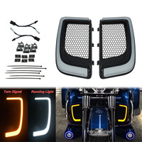 Cache-jambes inférieur ventilé, boîte à gants + grille inférieure de carénage avec éclairage LED + plaques solides, grille de radiateur pour Harley Touring FLHTK