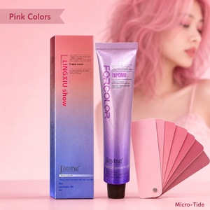 Commercio all'ingrosso singolo Micro-Tide rosa tinture per capelli colletto da esposizione salone di barbiere offre colori di capelli rosa cipria - Product Image 1
