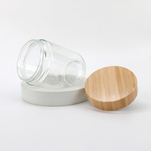 500ml Round Shape CLear Glass <b>Jar</b> <b>for</b> Food Storage Glass Honey Jam Jelly <b>Pickle</b> <b>Jars</b> With Bamboo Wooded Cap - Product Image 2
