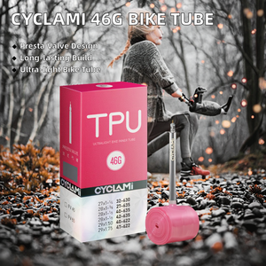 CYCLAMI 46g Vélo TPU Chambre à air Presta Valve <span class=keywords><strong>VTT</strong></span> Vélo <span class=keywords><strong>Pneu</strong></span> 700/32C-47C Vélos de Route <span class=keywords><strong>29</strong></span> 622 Compatible Patches Gratuits - Product Image 2