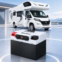 Batterie LiFePO4 Sunwo 12,8 V 100 Ah 200 Ah, 6000 cycles, à décharge profonde, pour stockage d'énergie solaire pour camping-car et bateau