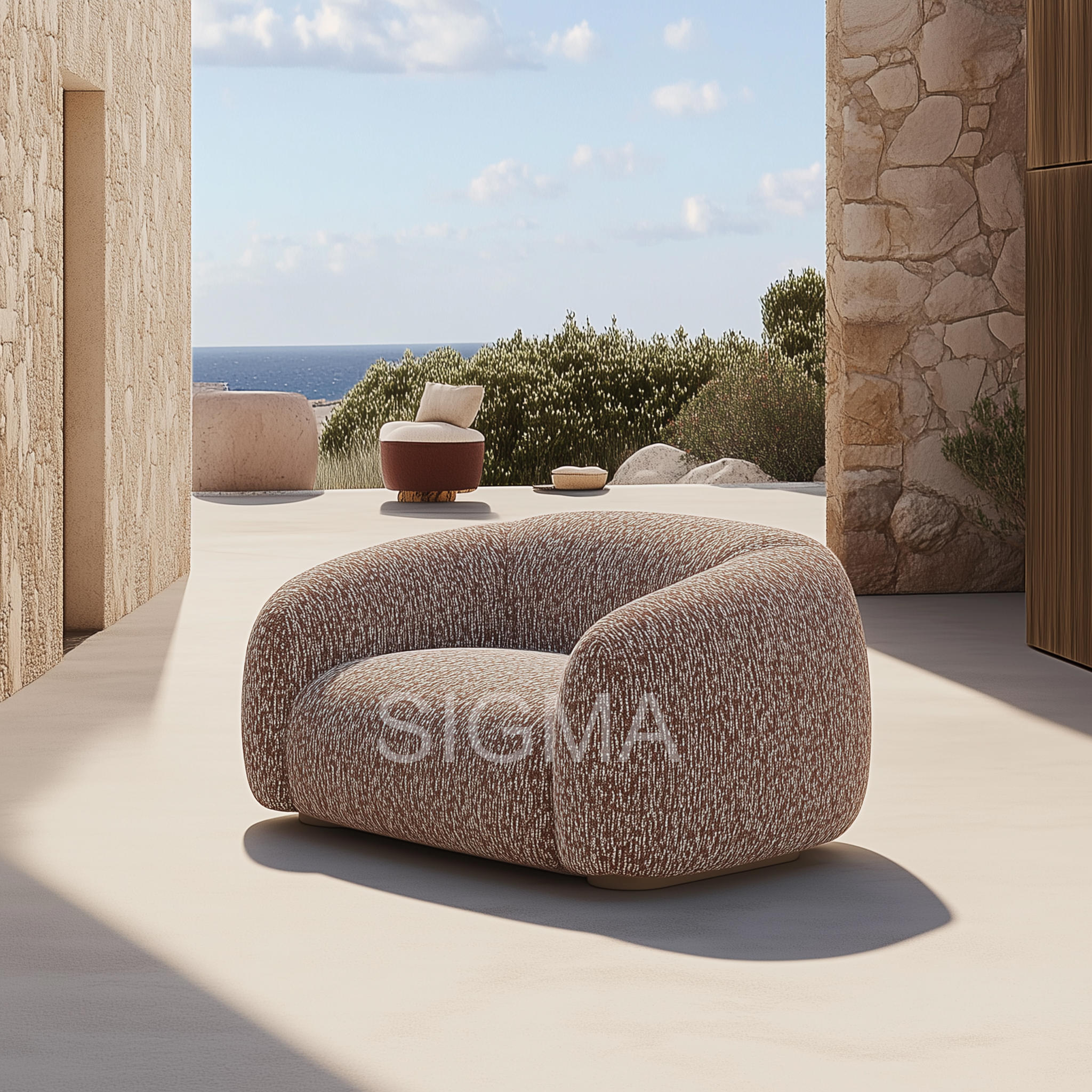 Hot Sale Hotel Wooden Garden Outside Patio Furniture Outdoor Courtyard Solid Wood Waterproof Modular Sofa