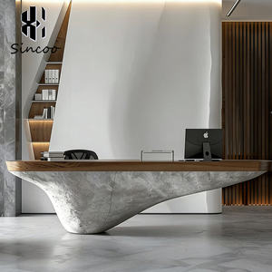 Mostrador de Recepción Moderno Personalizable de Fibra de Vidrio con Forma de Piedra de Imitación para Salón de Belleza, Spa, Salón de Uñas, Hospital y Supermercado - Product Image 2