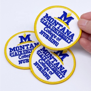 Parches Redondos Bordados Personalizados con Logotipo, Termoadhesivos, de Sarga, con Bordado, Producto de Fábrica - Product Image 3