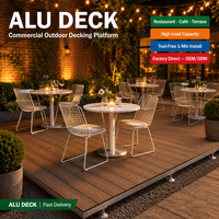 Système de terrasse en WPC à hauteur réglable au design moderne pour hôtel, complexe hôtelier, bord de piscine, imperméable, antidérapant, terrasse extérieure