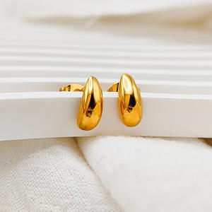 Drop Shaped Design <b>Earrings</b> Stainless Steel Gold <b>Silver</b> <b>Earrings</b> <b>for</b> <b>Women</b> Uionen 452 - Product Image 4