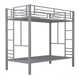 Diseño simple Sleeper individual gris muebles litera doble chico cama de metal - Product Image 2